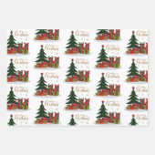 Traditionele kerstboom voor fijne kerst inpakpapier vel (Voorkant)