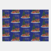 Traditionele kerstboom voor fijne kerst inpakpapier vel (Voorkant 3)