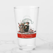 Traditionele kerstfeestdag met Vintage kerstmis Glas (Voorkant)