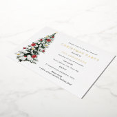 Traditionele kerstfeestdag met Waterverf Folie Uitnodiging (Gedraaid)