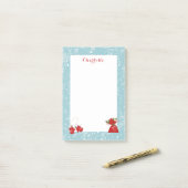 Traditionele kerstfeestelijke feestelijke persoonl post-it® notes (Op bureau)