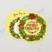 Traditionele kerstfeestelijke Kaart met zachte  (Voorkant / Achterkant)