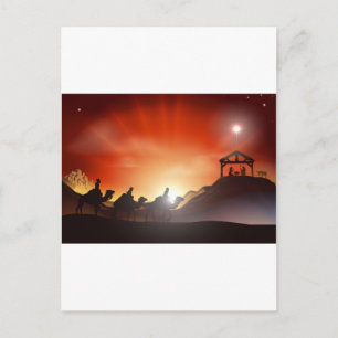 Traditionele kerstfeestscène feestdagenkaart