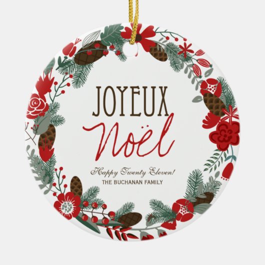 Traditionele kerstfoto-ornament keramisch ornament (Voorkant)