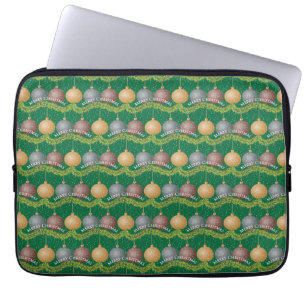 Traditionele kerstgroene ornamenten laptop sleeve