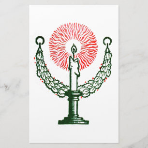 Traditionele kerstkaars briefpapier