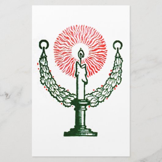Traditionele kerstkaars briefpapier (Voorkant)