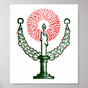 Traditionele kerstkaars poster