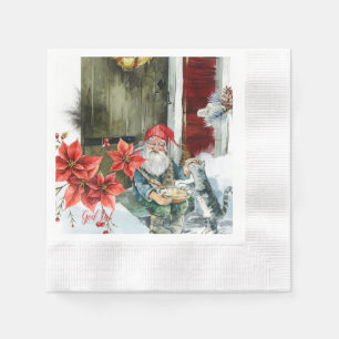 Traditionele kerstkaarten servet