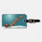 Traditionele kerstkerstkerstman en rendier bagagelabel (Voorkant horizontaal)