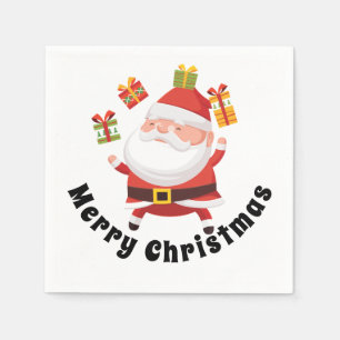 Traditionele kerstkerstkerstman met cadeaus, op ma servet