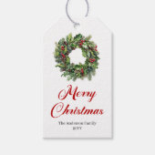 Traditionele Kerstkrans Aangepaste Naamlabels Cadeaulabel (Voorkant)