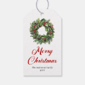 Traditionele Kerstkrans Aangepaste Naamlabels Cadeaulabel (Achterkant)