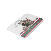 Traditionele kerstman kerstnaam badmat (Gekanteld)