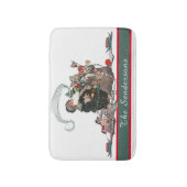 Traditionele kerstman kerstnaam badmat (Voorkant Verticaal)