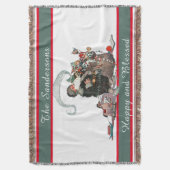 Traditionele kerstman  kerstnaam deken (Voorkant Verticaal)