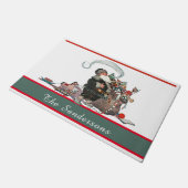 Traditionele kerstman  kerstnaam deurmat (Schuin)