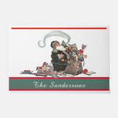 Traditionele kerstman  kerstnaam deurmat (Voorkant)