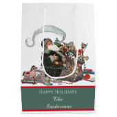 Traditionele kerstman kerstnaam medium cadeauzakje (Achterkant)