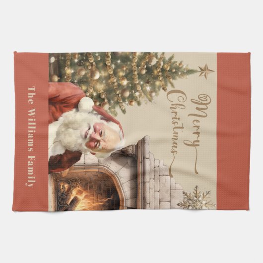 Traditionele Kerstman Theedoek (Horizontaal)