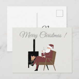Traditionele Kerstman voor de Open Haard Briefkaart
