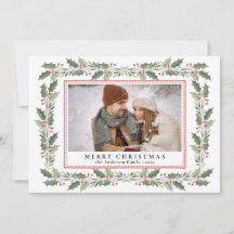 Traditionele Kerstmis Hulstbessen & Familie Foto