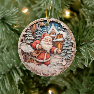 TRADITIONELE KERSTMIS KERSTMAN KERAMISCH ORNAMENT