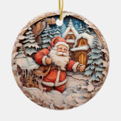 TRADITIONELE KERSTMIS KERSTMAN KERAMISCH ORNAMENT (Voorkant)
