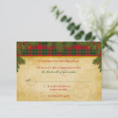 Traditionele Kerstmis Tartan Plaid Trouw RSVP (Staand voorkant)