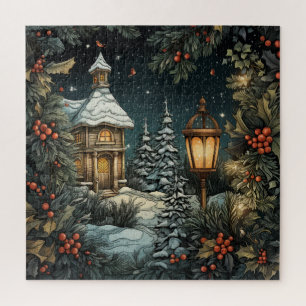 Traditionele kerstpuzzel legpuzzel