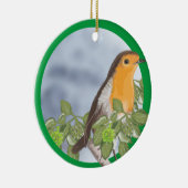 Traditionele kerstRobin en Ivy Keramisch Ornament (Rechts)