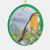 Traditionele kerstRobin en Ivy Keramisch Ornament (Links)