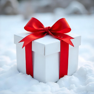 Traditionele kerstrode, vaste kleuren lint