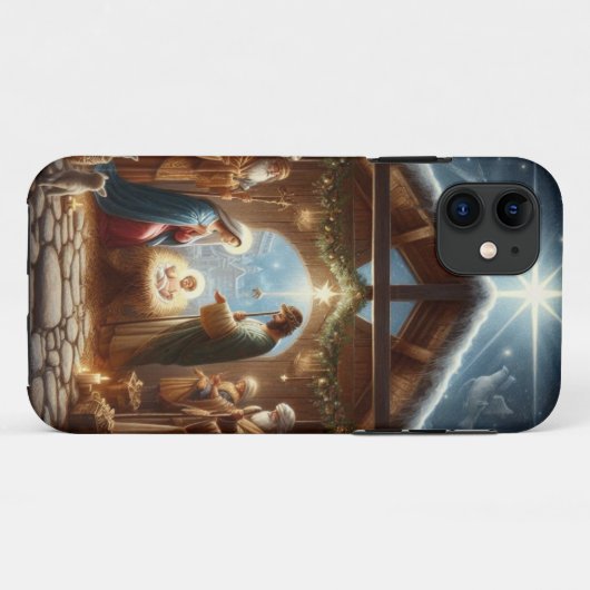 Traditionele kerststal Case-Mate iPhone case (Achterkant (horizontaal))
