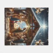 Traditionele kerststal fleece deken (Voorkant (Horizontaal))