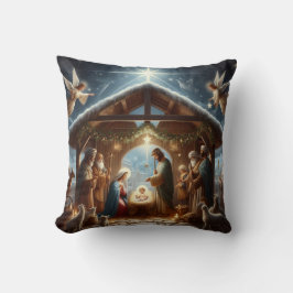 Traditionele kerststal kussen