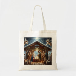 Traditionele kerststal tote bag