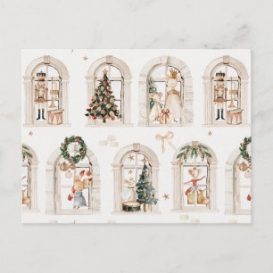 Traditionele Kerstvoorbereidingen muizenfamilie Briefkaart