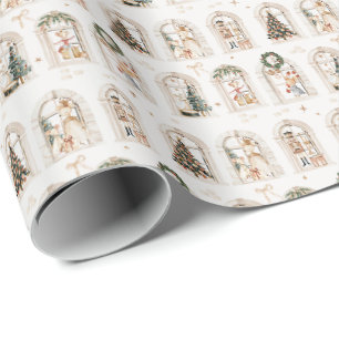 Traditionele Kerstvoorbereidingen muizenfamilie Cadeaupapier