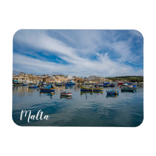 Traditionele kleurrijke vissersboten in de haven magneet