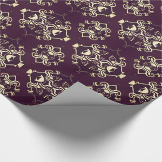 Traditionele koninklijke Paarse goudbrocade Cadeaupapier