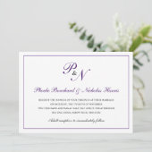 Traditionele koninklijke Paarse monogram Kaart (Staand voorkant)