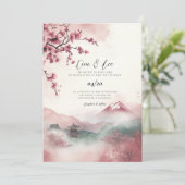 Traditionele Koreaanse Landschap Trouw Uitnodiging (Staand voorkant)