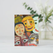 Traditionele Koreaanse maskers briefkaart (Staand voorkant)