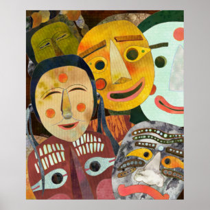 Traditionele Koreaanse maskers Poster