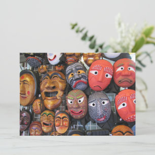 Traditionele Koreaanse maskers voor prestaties 한 Feestdagenkaart
