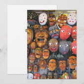 Traditionele Koreaanse maskers voor prestaties | 한 Feestdagenkaart (Voorkant / Achterkant)
