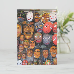 Traditionele Koreaanse maskers voor prestaties 한 Feestdagenkaart