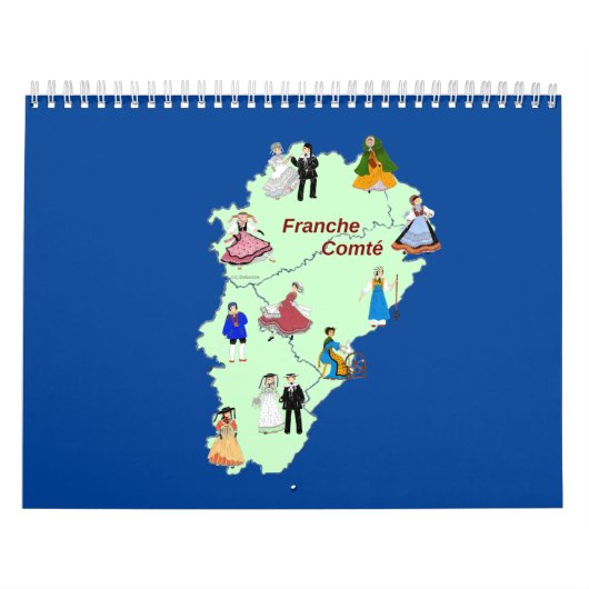 Traditionele kostuum van Franche-Comté Kalender (Hoes)