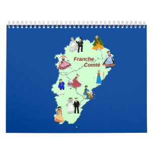 Traditionele kostuum van Franche-Comté Kalender